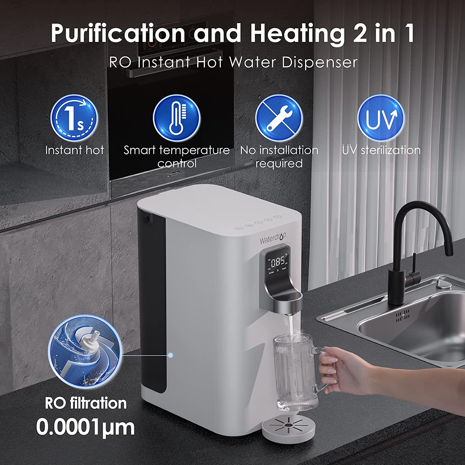 Instant Hot Water Reverse Osmosis System Waterdrop Wd K19 H